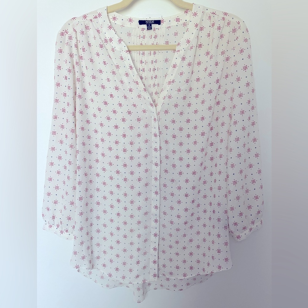 NYDJ button down semi-sheer top